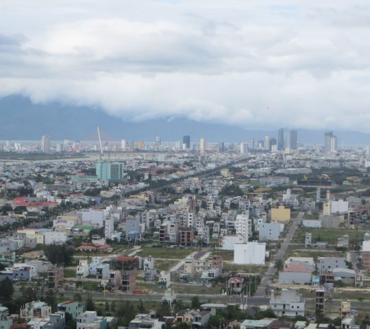 Danang city view from the marble mountains